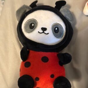 Panda Ladybug Plush Toy - Red and Black